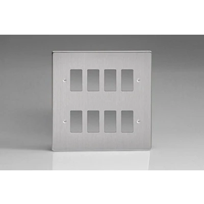 Image of Varilight XDSPG8 P Power Grid 8 Spaces Brushed Steel