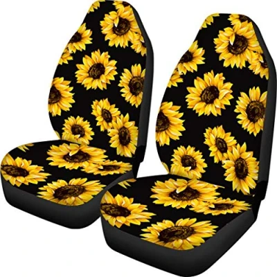 Image of Biyejit Sunflowers Car Seat Cover Front Saddle Blanket Bucket Vehicle Protector Comfort Accessories Universal Fit 2 Pack