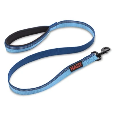 Image of HALTI Lead For Dogs, Size Small, Blue, 1.2m, Premium Nylon Puppy &amp; Dog Leash, Reflective, Neoprene Padded Handle, Comfortable Easy to Use, Medium Large Dogs