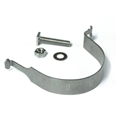 Image of Round Stainless Steel Sign Post Fixing Clip (76mm Anti Rotational) Pack of 50