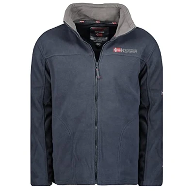 Image of Geographical Norway Tamazonie Men Men&#039;s Warm Mid Thick Fleece Zip Autumn Winter Spring Jacket Long Sleeve Sweater Soft Comfort Outdoor (Marine blue M)