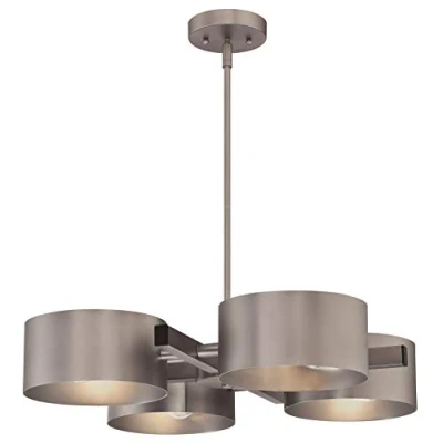 Image of Westinghouse Lighting 63687 Zaro Four Light Indoor Chandelier, Dark Pewter Finish