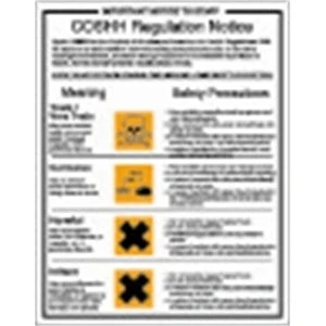 Image of Vogue L903 COSHH Safety Notice (Self Adhesive), 350(H) x 270(W)mm,White