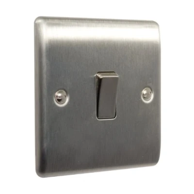 Image of BG Electrical NBS13 Nexus Metal Brushed Steel 1 Gang 10Ax Intermediate Plate Switch