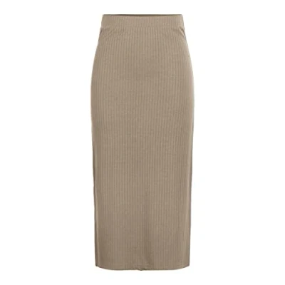 Image of PIECES Women&#039;s Pckylie Mw Midi Skirt Noos, Silver Mink, S