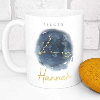 Image of Personalised Star Sign Mug Custom Zodiac Horoscope Add Your Name (Pisces)