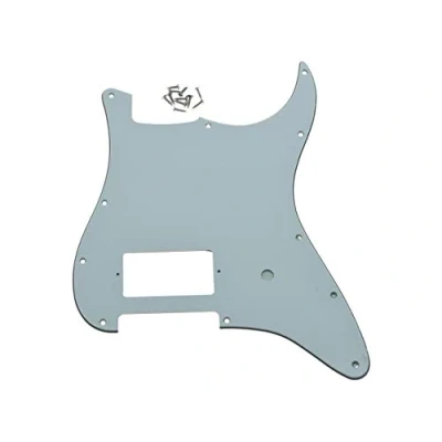 Image of Dopro 11 Hole ST Strat One Humbucker Guitar Pickguard Scratch Plate Fits Fender Delonge White 3 Ply