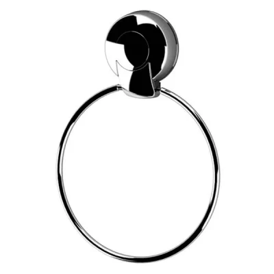 Image of Showerdrape Suctionloc Chrome Steel Suction Wall Mounted Towel Ring