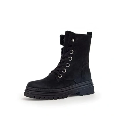 Image of Gabor Women Ankle Boots, Ladies Combat Boots,Removable Insole,Half Boots,Booties,lace up Boots,Winter Boots,Black (Schwarz) / 17,37 EU 4 UK