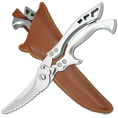 Image of Upgrade Heavy Duty Stainless Steel Kitchen Scissors,Multipurpose Ultra Sharp Utility Scissors, Professional Poultry Shears for Bone, Chicken, Meat, Fish, Turkey,Vegetables,Barbecue Scissors.