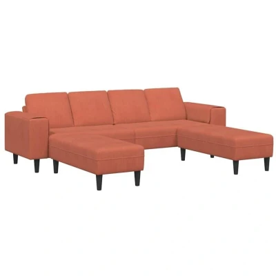 Image of vidaXL fabric Sofa with Cushion Red Orange 208 cm Corduroy