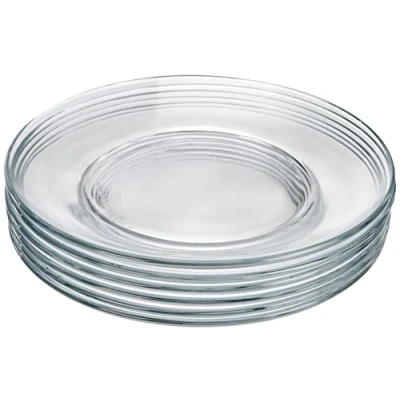 Image of 6x 19cm Clear Lys Glass Dessert Plates By Duralex