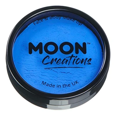 Image of Moon Creations Pro Face &amp; Body Makeup Royal Blue 36g Professional Colour Paint Cake Pots For Painting Kids, Adults, Fancy Dress, Festivals, Halloween