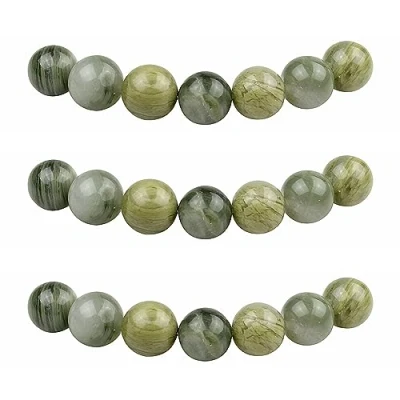 Image of MJDCB Natural Round Stone Beads 4mm Grass Green Jade Loose Gemstone for Jewelry Making Bracelet Necklace 85pcs