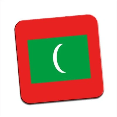 Image of Maldives Flag Single Premium Glossy Wooden Coaster