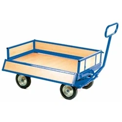 Image of Heavy Duty Turntable Truck; 4 Sided Unit Wheels Blue/Veneer