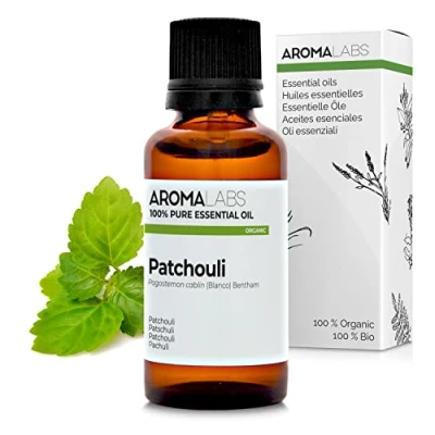Image of BIO Patchouli Essential Oil 30mL 100% Pure, Natural, Chemotyped and AB/Cosmos Certified AROMA LABS (French Brand)