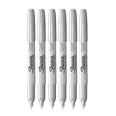 Image of Sharpie Metallic Permanent Markers Fine Point Silver Pack of 6