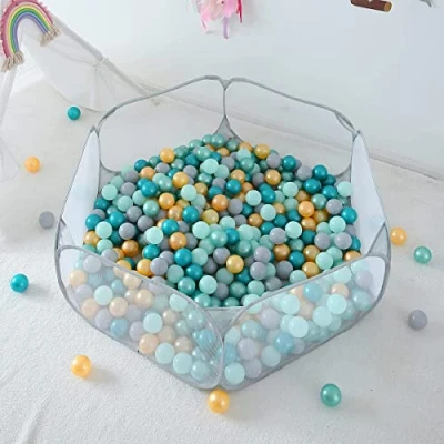 Image of Kids Ball Pit, Foldable Large Pop Up Toddler Pits Tent (Ball Not Included) for Toddlers Girls Boys, Indoor &amp; Outdoor Balls Pit Pool Play (grey)