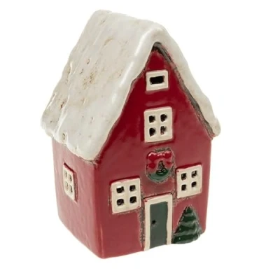 Image of Christmas Cornish Village Pottery Lantern Red House