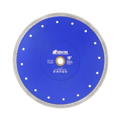 Image of SHDIATOOL Diamond Cutting Disc 250mm / 10 Inch X Mesh Turbo Saw Blade for Tile Marble Ceramic Porcelain