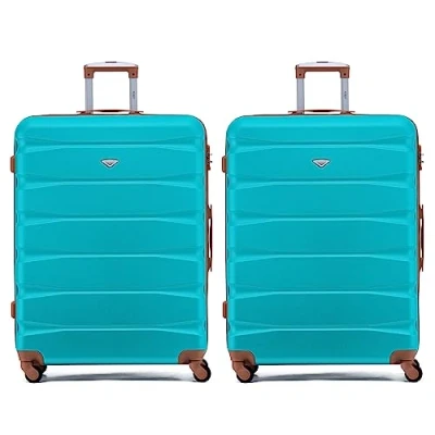 Image of Flight Knight Set of 2 Premium Suitcases Extra Stong Lightweight Luggage Hardcase with 4 Wheels &amp; Built in Lock (Set L+L)