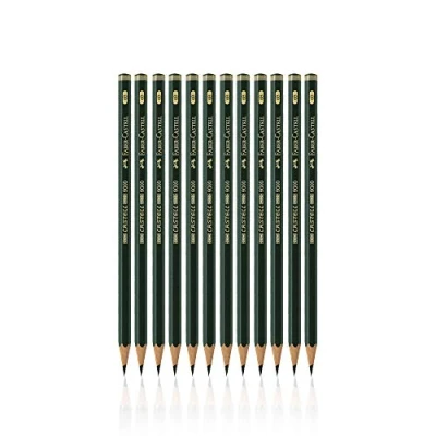 Image of Faber Castell pencils, 9000 Artist graphite 6B pencils for sketch, drawing, shading, art supplies box of 12