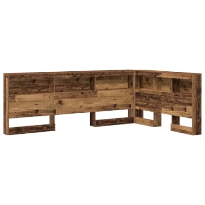 Image of vidaXL Storage Headboard with Shelf Old wood 120 cm Engineered