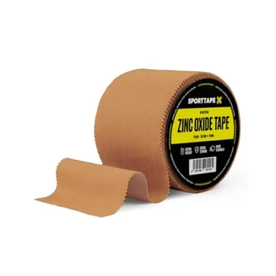 Image of SPORTTAPE Tan Zinc Oxide Tape 5cm x 10m High Strength Athletic Tape, Blister Prevention Sports Strapping &amp; Shoulder for Rugby, Gym, Weightlifting