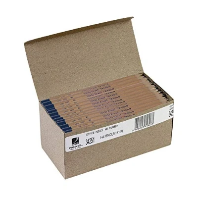 Image of Rexel 34251A HB &quot;Wood Barrels with Blue Imprint&quot; Office Pencils (Box of 144)