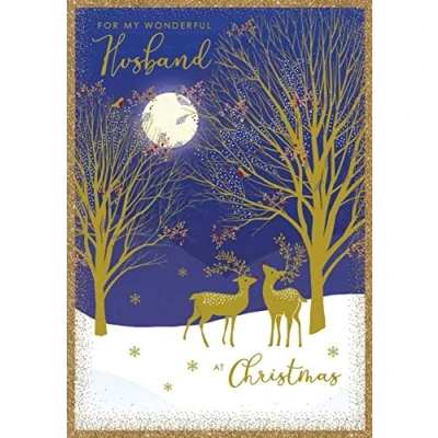 Image of Nigel Quiney for My Wonderful Husband at Christmas Card Reindeer Woodlands