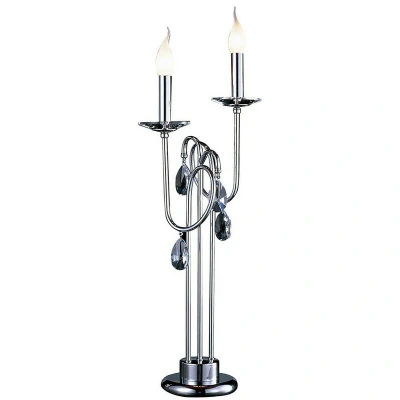 Image of Danya Table Lamp 2 Light E14 Polished Chrome/Crystal