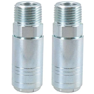 Image of Female Coupler 1/2&quot; BSP Male Thread One Touch Air Line Hose Coupling x 2