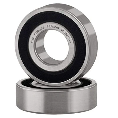 Image of XIKE 2 pcs 6202 2RS Sealed Ball Bearings 15x35x11mm, Bearing Steel and Double Rubber Seals, Pre Lubricated, 6202RS Deep Groove with Shields