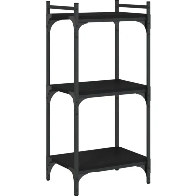 Image of vidaXL Bookcase 3 Tier Black 40x30x86 cm Engineered Wood