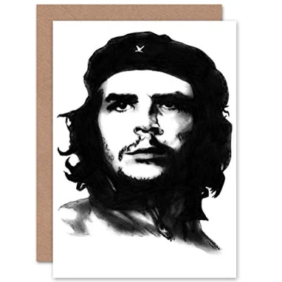 Image of Wee Blue Coo PORTRAIT REVOLUTION CHE GUEVARA BLANK GREETINGS BIRTHDAY CARD