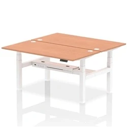 Image of Air B2B 1600x800mm Height Adjustable 2P Bench Desk CP Beech/White