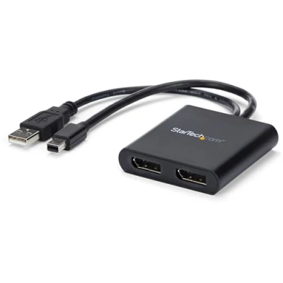 Image of StarTech.com 2 Port Multi Monitor Adapter Mini DisplayPort to 2x MST Hub Dual 4K 30Hz Video Splitter for Extended Desktop Mode on Windows PCs Only mDP 1.2 DP (MSTMDP122DP)