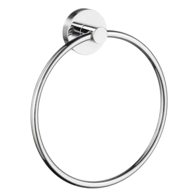 Image of Smedbo &quot;Home&quot; Towel Ring, Polished Chrome, 17 x 3.6 cm, Silver