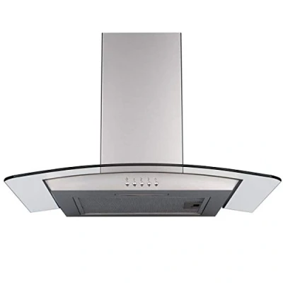 Image of SIA 60cm Curved Glass Stainless Steel Chimney Cooker Hood Kitchen Extractor Fan