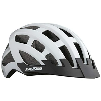 Image of Lazer Compact Mens Cycling Helmet White, One Size/Bicycle Cycle Biking Bike Road Mountain MTB Adult Head Safety Guard Skull Protection Breathable Cool Air Vent Commute Riding Ride Wear