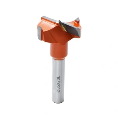 Image of CDBP 35mm Diameter Carbide Tipped Hinge Boring Bit Dia x 70mm Long 10mm Shank, Left Hand Rotation