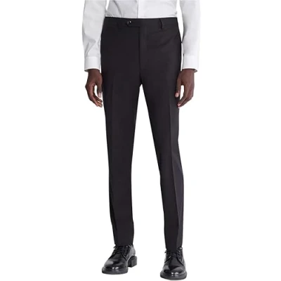 Image of Calvin Klein Men&#039;s Slim Fit Dress Pant, Black, 32W / 30L