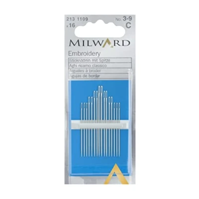 Image of Milward Embroidery/Crewel Hand Sewing Needles, Nos.3 9