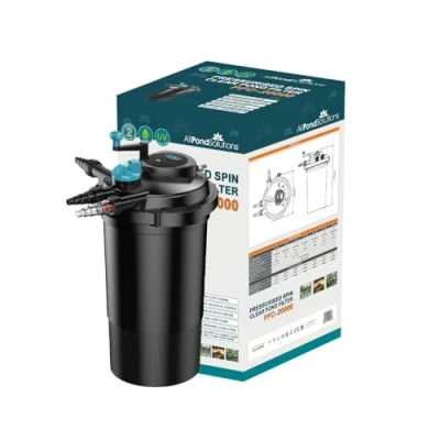 Image of AllPondSolutions Pressurised Koi Fish Pond Filter with UV Steriliser All in one System Easy to Clean &amp; Maintain for Outdoor Ponds Up 20000 litres PFC