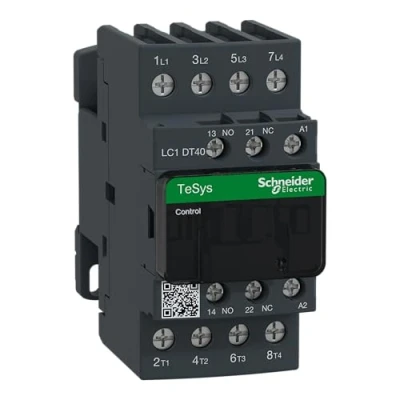 Image of Schneider LC1DT40E7 Contactor 40A Amp 48V AC Volt 4 N/O Main Poles With 1 &amp; N/C Aux Contact Configuration
