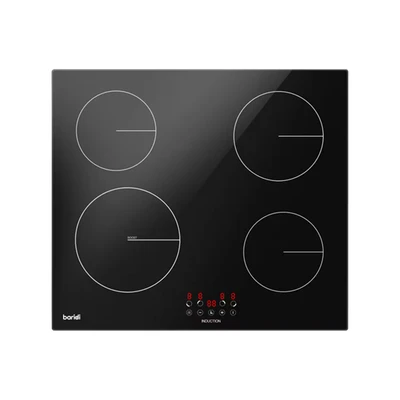Image of Baridi 60cm Built In Induction Hob with 4 Cooking Zones, Black Glass, 6800W 9 Power Settings, Touch Controls &amp; Timer, Hardwired DH176