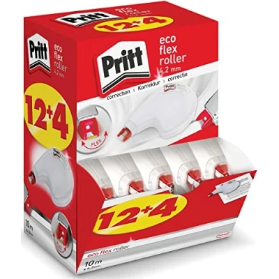 Image of Pritt Eco Flex Correction Tape 4.2 mm x 10 m Multipack of 16