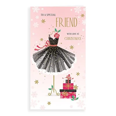 Image of Piccadilly Greetings Modern Christmas Card Friend 9 x 5 inches