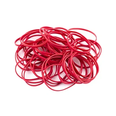 Image of D.RECT Rubber Bands 1 kg Bag 50 mm Diameter Wide 3 Ring for Household, Work, Office Reusable Durable Stable Red
